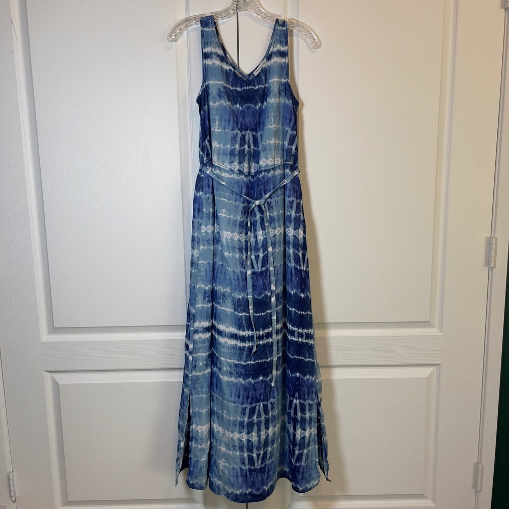 Beachlunchlounge Maxi Dress Tie Dye Sleeveless‎ Blue XS Resort Beach Relaxed